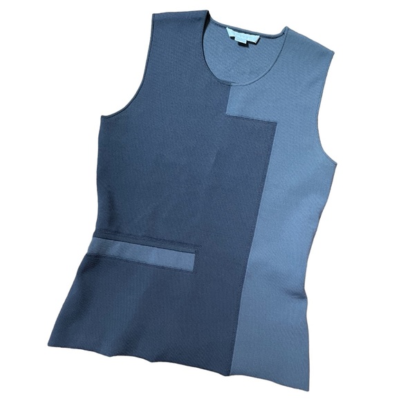 Alexander Wang Grey Geometric Knit Peplum Top - Picture 3 of 7